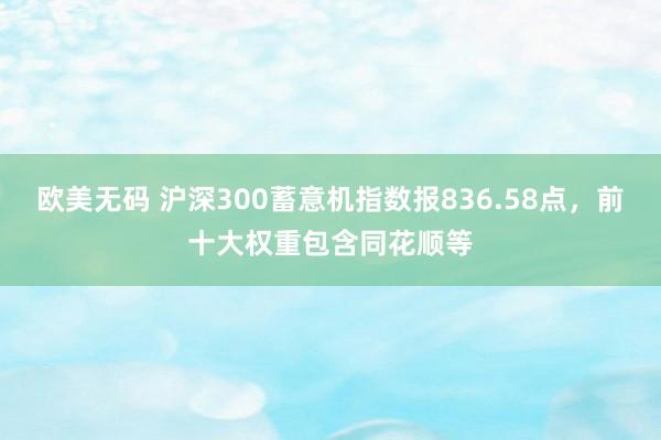 欧美无码 沪深300蓄意机指数报836.58点，前十大权重包含同花顺等