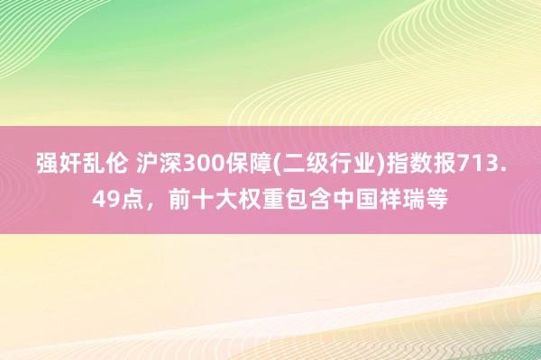 强奸乱伦 沪深300保障(二级行业)指数报713.49点，前十大权重包含中国祥瑞等