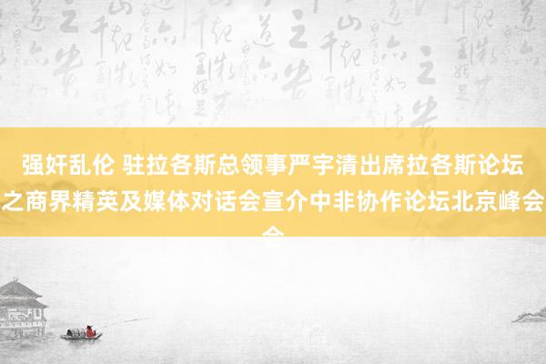 强奸乱伦 驻拉各斯总领事严宇清出席拉各斯论坛之商界精英及媒体对话会宣介中非协作论坛北京峰会