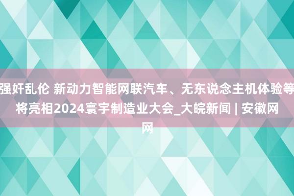 强奸乱伦 新动力智能网联汽车、无东说念主机体验等将亮相2024寰宇制造业大会_大皖新闻 | 安徽网