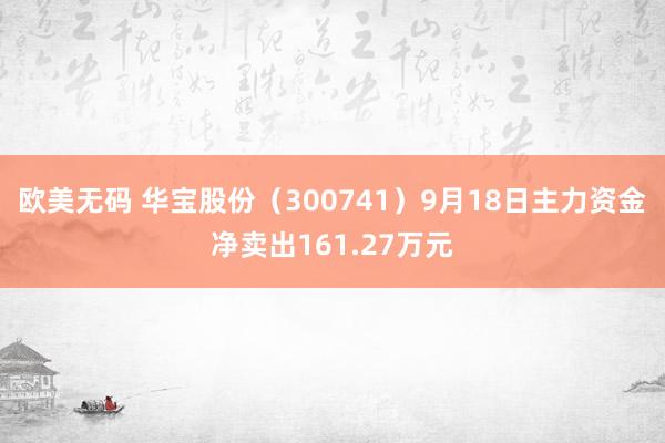 欧美无码 华宝股份（300741）9月18日主力资金净卖出161.27万元