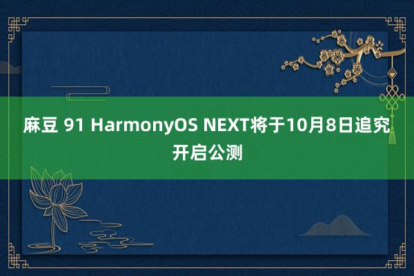 麻豆 91 HarmonyOS NEXT将于10月8日追究开启公测