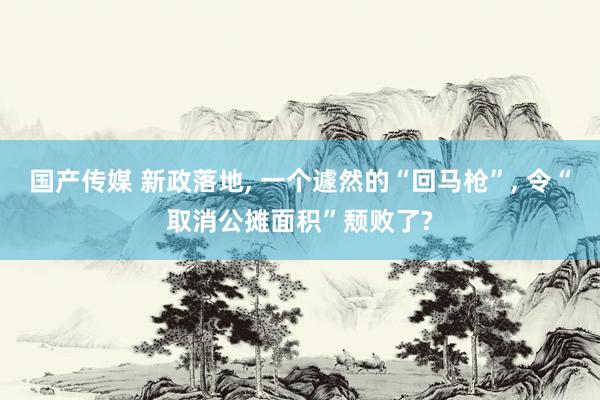 国产传媒 新政落地， 一个遽然的“回马枪”， 令“取消公摊面积”颓败了?