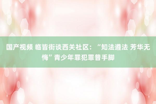 国产视频 临皆街谈西关社区：“知法遵法 芳华无悔”青少年罪犯罪普手脚