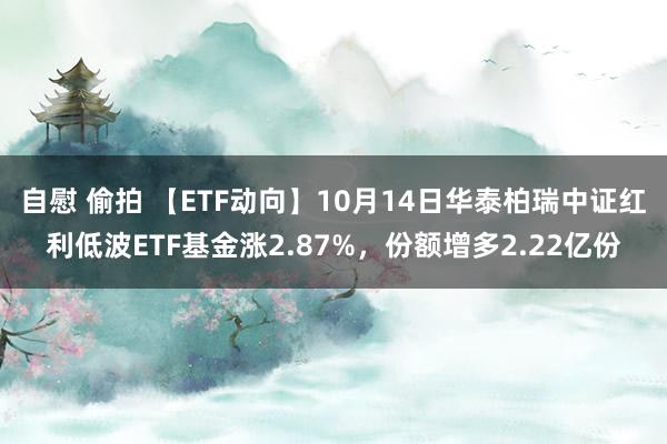 自慰 偷拍 【ETF动向】10月14日华泰柏瑞中证红利低波ETF基金涨2.87%，份额增多2.22亿份