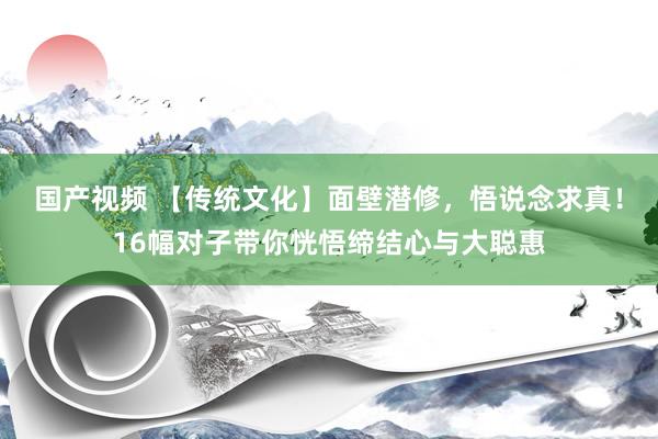 国产视频 【传统文化】面壁潜修，悟说念求真！16幅对子带你恍悟缔结心与大聪惠