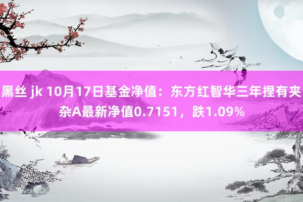 黑丝 jk 10月17日基金净值：东方红智华三年捏有夹杂A最新净值0.7151，跌1.09%