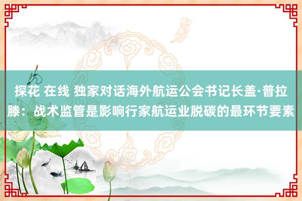 探花 在线 独家对话海外航运公会书记长盖·普拉滕：战术监管是影响行家航运业脱碳的最环节要素