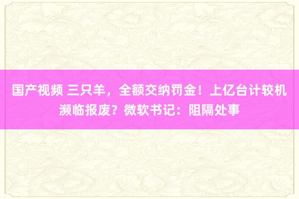 国产视频 三只羊，全额交纳罚金！上亿台计较机濒临报废？微软书记：阻隔处事