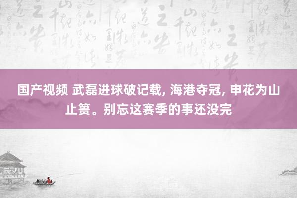 国产视频 武磊进球破记载， 海港夺冠， 申花为山止篑。别忘这赛季的事还没完