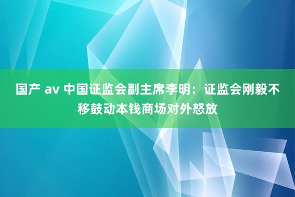 国产 av 中国证监会副主席李明：证监会刚毅不移鼓动本钱商场对外怒放