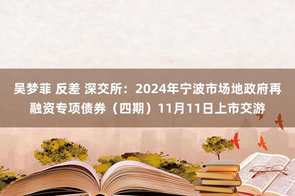 吴梦菲 反差 深交所：2024年宁波市场地政府再融资专项债券（四期）11月11日上市交游