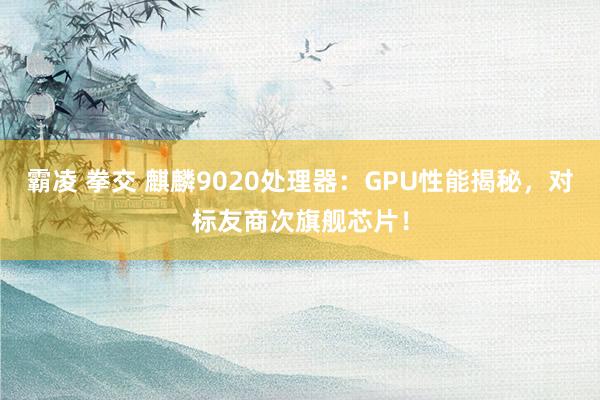 霸凌 拳交 麒麟9020处理器：GPU性能揭秘，对标友商次旗舰芯片！