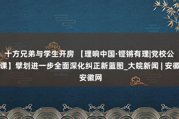 十方兄弟与学生开房 【理响中国·铿锵有理|党校公开课】擘划进一步全面深化纠正新蓝图_大皖新闻 | 安徽网