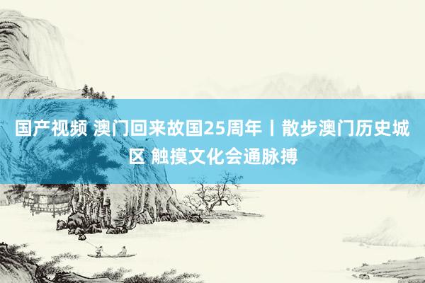 国产视频 澳门回来故国25周年丨散步澳门历史城区 触摸文化会通脉搏