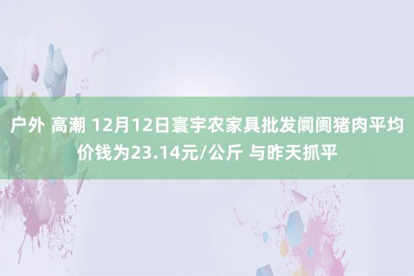 户外 高潮 12月12日寰宇农家具批发阛阓猪肉平均价钱为23.14元/公斤 与昨天抓平