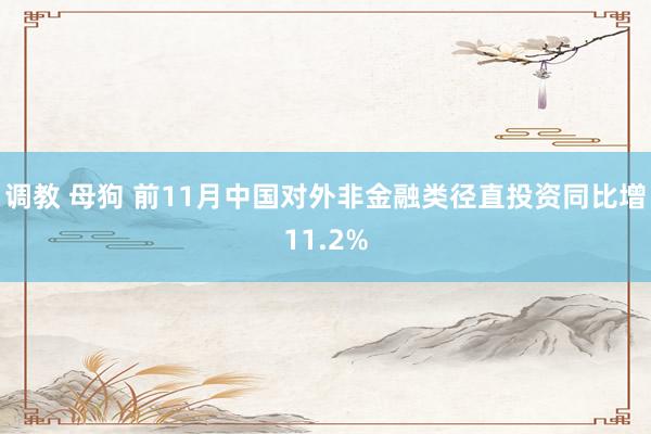 调教 母狗 前11月中国对外非金融类径直投资同比增11.2%