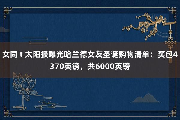 女同 t 太阳报曝光哈兰德女友圣诞购物清单：买包4370英镑，共6000英镑