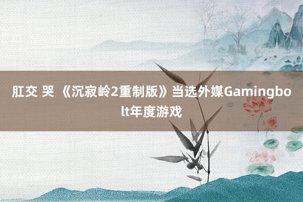 肛交 哭 《沉寂岭2重制版》当选外媒Gamingbolt年度游戏