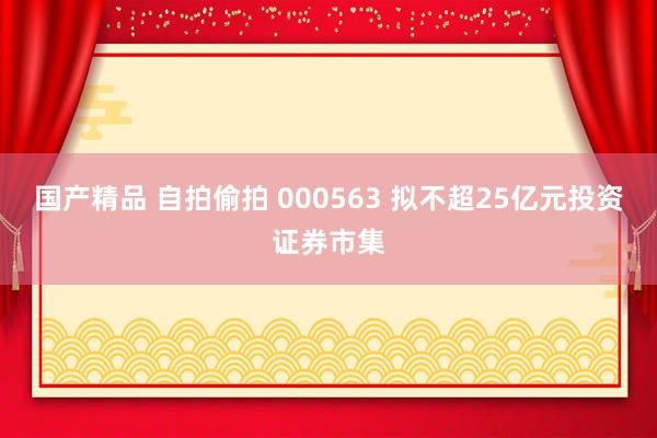 国产精品 自拍偷拍 000563 拟不超25亿元投资证券市集