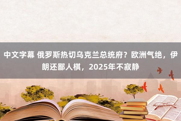 中文字幕 俄罗斯热切乌克兰总统府？欧洲气绝，伊朗还鄙人棋，2025年不寂静