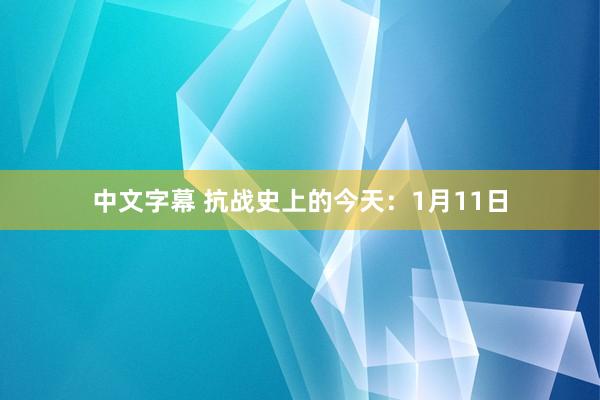 中文字幕 抗战史上的今天：1月11日