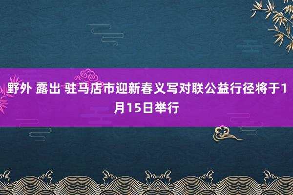 野外 露出 驻马店市迎新春义写对联公益行径将于1月15日举行