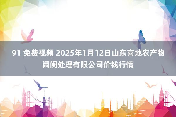 91 免费视频 2025年1月12日山东喜地农产物阛阓处理有限公司价钱行情