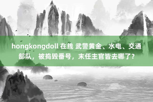 hongkongdoll 在线 武警黄金、水电、交通部队，被捣毁番号，末任主官皆去哪了？